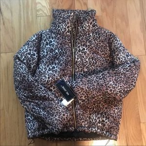 NWT MeJane leopard puffer winter coat